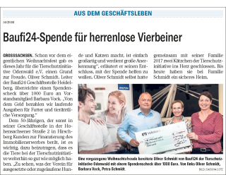 Baufi24 spendete großzügige 1000€ an die TSI!