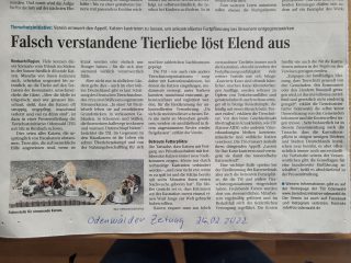 24.02.2022 - Odenwälder Zeitung - Falsch verstandene Tierliebe löst Elend aus