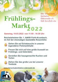 Frühlingsmarkt am 19.03.2022, 11:00 bis 16:30 Uhr