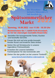 Unser spätsommerlicher Markt am Sa. 10. September 2022