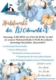 Unser Herbstmarkt am 2.09.2023 im Hof unserer Flohmarkthalle in Fürth-Krumbach