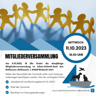 Mitgliederversammlung am 11.10.2023 in 64668 Rimbach