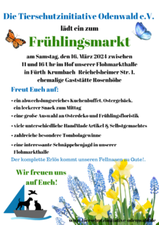 Frühlingsmarkt der Tierschutzinitiative Odenwald e.V.